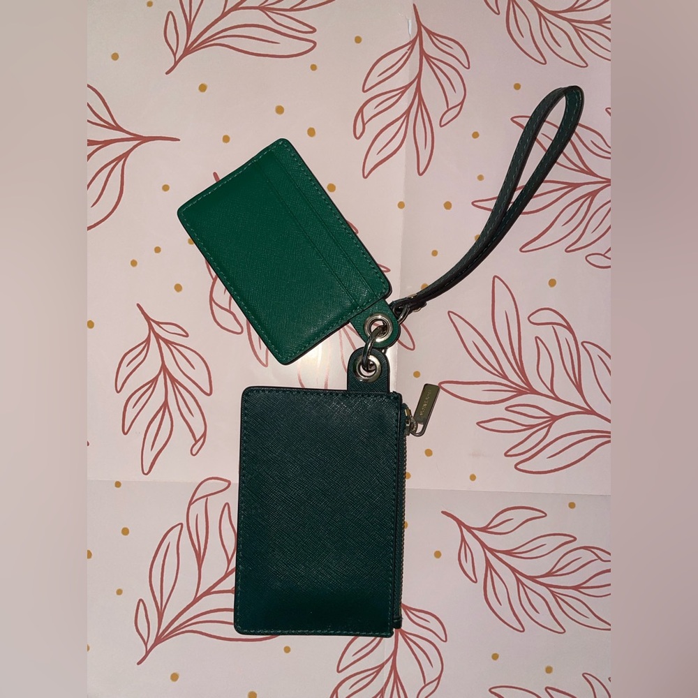 Michael Kors Giftables Small Wallet Card Case Duo in Green Leather - Picture 2 of 12